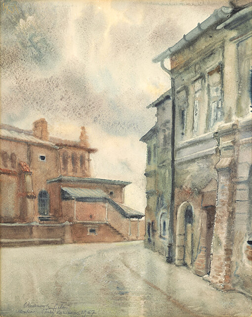 "Kazimierz w Krakowie – widok na Starą Synagogę" (1967)