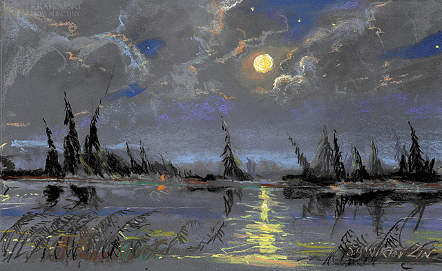 "Jezioro Świteź w noc księżycową" (1989)