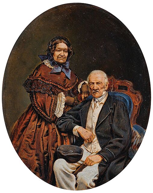 PORTRET MAŁŻEŃSKI, poł. XIX w.