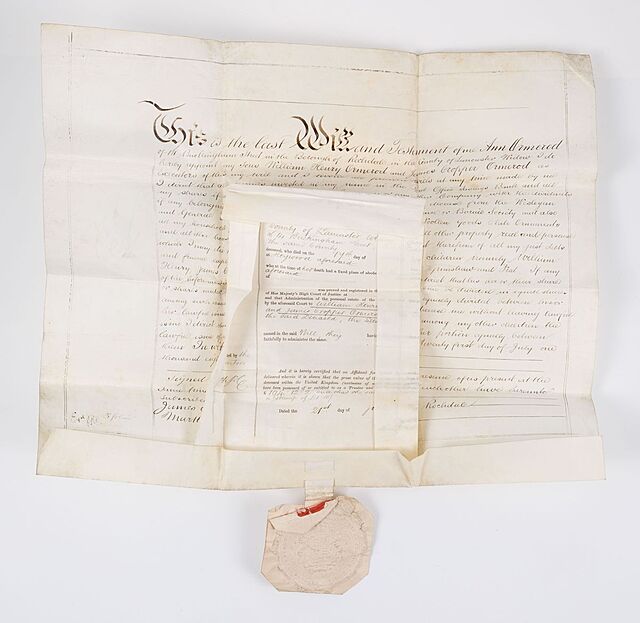 TESTAMENT ANN ARMEROD, Rockdale, Anglia, 1883, z aktem zgonu z 1896 r.