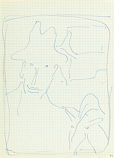 Mężczyzna w kapeluszu z kozą, 1964 (31. sierpnia)
Rysunek ze "Szkicownika artysty - 1964"
