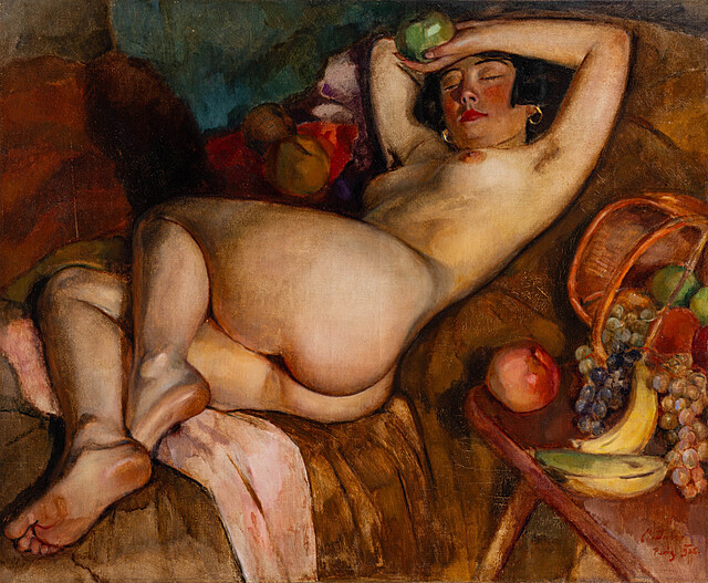 Akt z koszem owoców, 1925