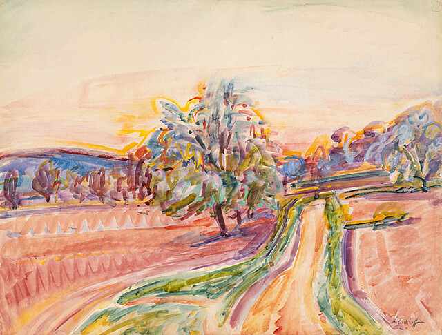 Zachód słońca nad drogą Buisson Picard, ok. 1920–1925