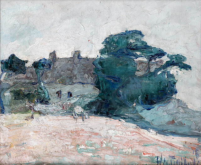 Chata kryta strzechą w Belz, Morbihan, 1916
