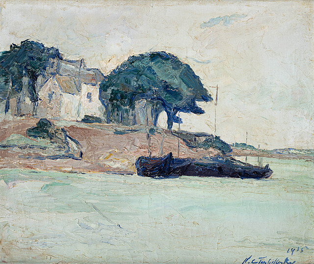 Widok wyspy Saint-Cado w Belz (prawdopodobnie), Morbihan, 1915
