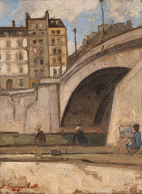 Malarka przy moście Pont de la Tournelle w Paryżu, 1940