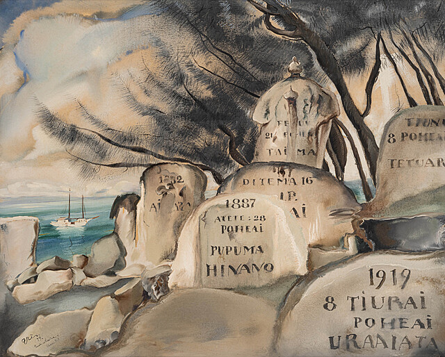 Stele na Rimatara, Tahiti, 1939
