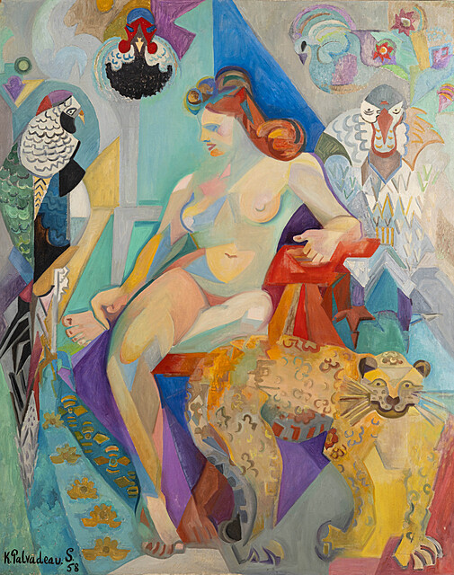 Kobieta z papugami, 1958