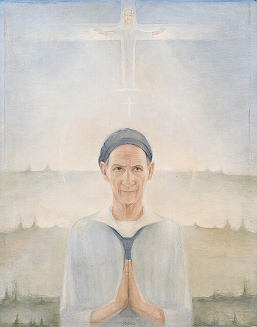 Autoportret artysty podczas modlitwy, ok. 1960