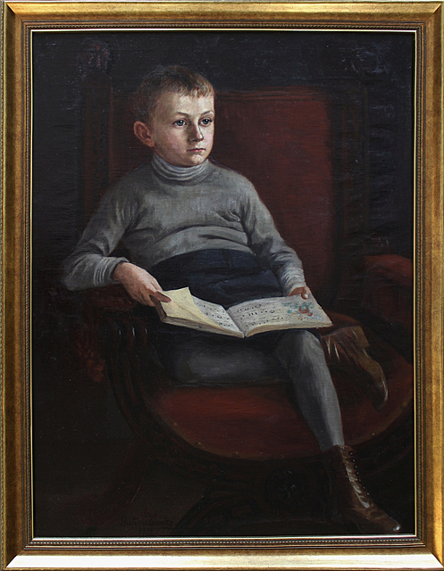 Portret chłopca ze śpiewnikiem na kolanach, 1912