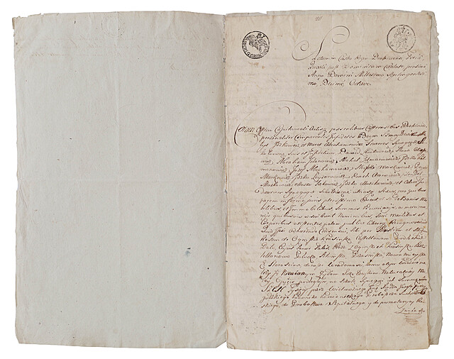 [Pomoc magnacka dla Żydów] Krasińska z Ogińskich Róża (1677–1724) Zobowiązanie magnatki do corocznej wypłaty pieniędzy na rzecz żydowskiej szkoły przy synagodze w Sokołowie Podlaskim. Krasne 27 IV 1718, Drohiczyn 16 V 1808 r.