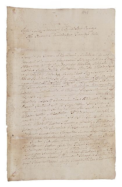 [Litwa] Akt dotyczący zajazdu szlacheckiego wraz z poddanymi w majątku Widzieniszki k. Uciany na Litwie; bez miejscowości, 23 XI 1748
