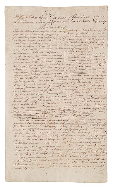 [Wojna z Rosją 1812] Zachariasiewicz Grzegorz (1740–1814) biskup warszawski. List biskupa Zachariasiewicza do M. Mellerskiego dziekana Błonia pod Warszawą z zaleceniem rozpowszechniania z ambon, Warszawa 2 IX 1812