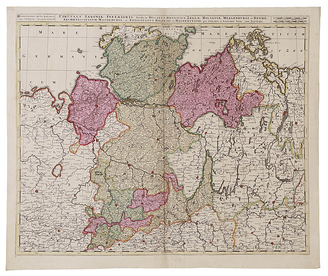 40. [Niemcy północne] G. Valck, Saxoniae Inferioris, Brunsuici 1700
