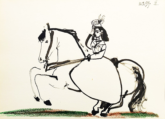 Jacqueline on horseback XI, z cyklu „Toros y Toreros”, 1961