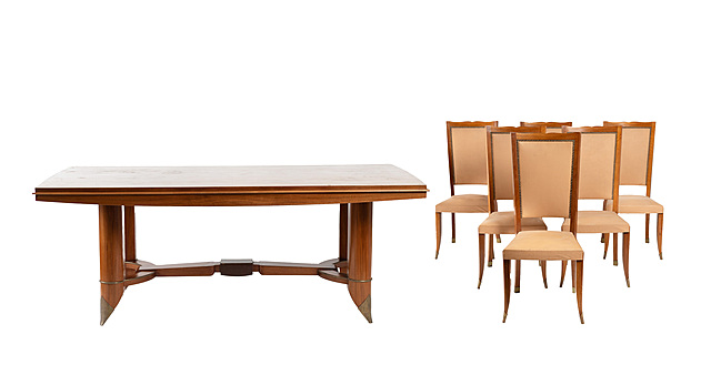 Stół jadalny z 6 krzesłami w typie art deco