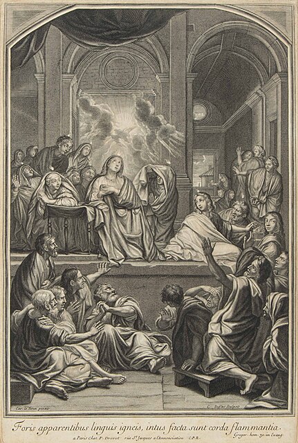 Zesłanie Ducha Świętego według obrazu Charlesa Le Bruna (1619-1690)