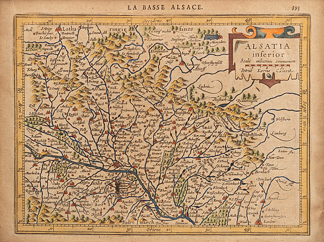 Mapa dolnej Alzacji ("Alsatia inferior"), około 1630