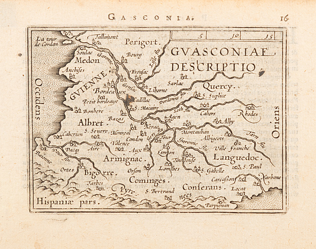 Mapa Gaskonii, 1598