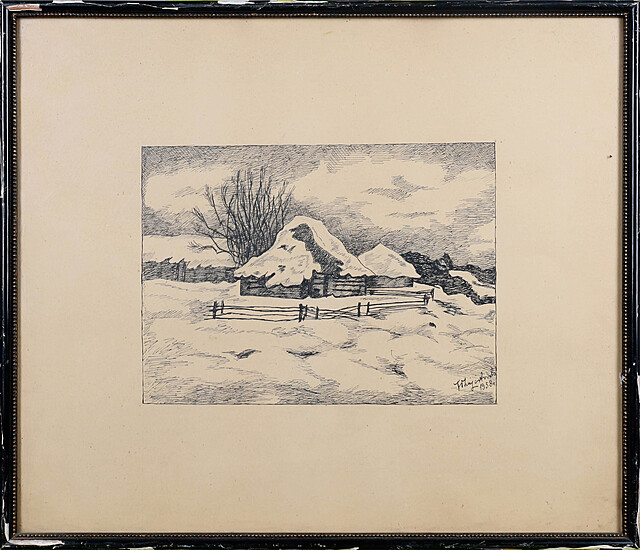 Chaty w śniegu, 1958