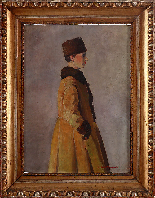 Portret kobiety w stroju zimowym